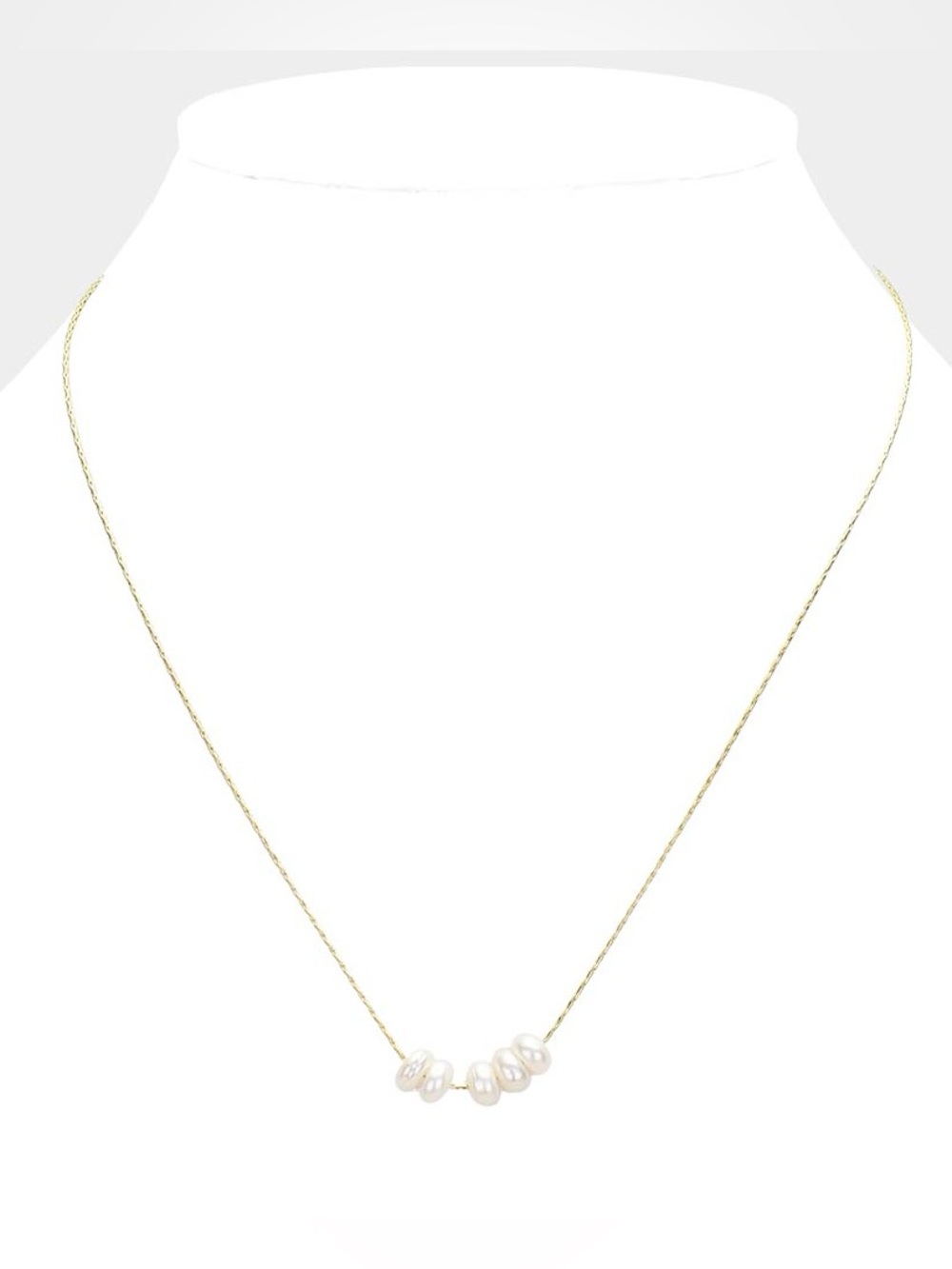 14K Gold Dipped Genuine Pearl Beaded Necklace - Picture 3 of 4